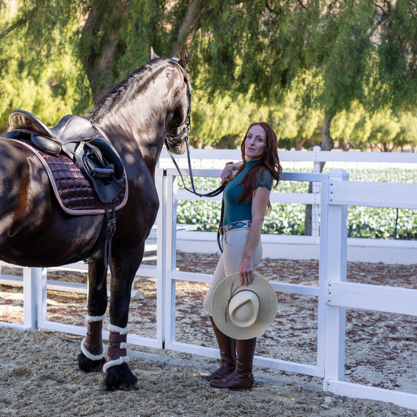 Satin Classic Dressage Saddle Pad - Gilded Mocha