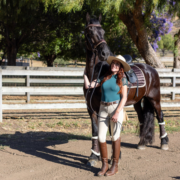 Satin Classic Dressage Saddle Pad - Gilded Mocha
