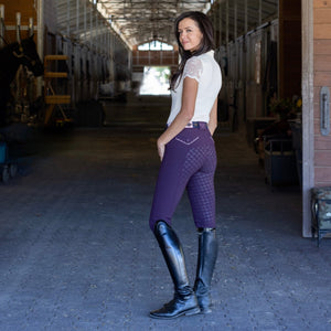 Evolution Full Seat Breeches - Dark Plum - MID WAIST