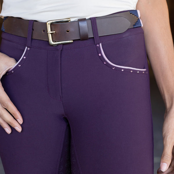 Evolution Full Seat Breeches - Dark Plum - HIGH WAIST