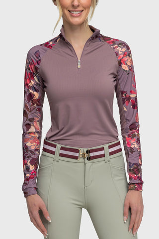 Kastel Long Sleeve Raglan Dusty Mauve Watercolor 1/4 Zip