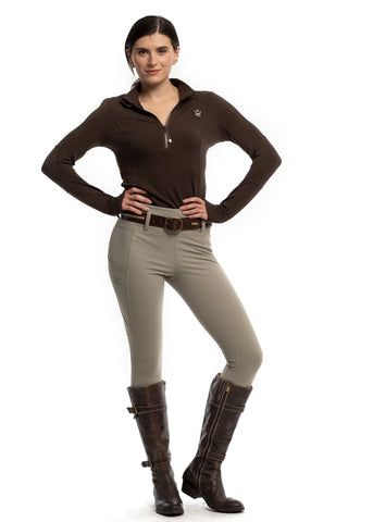 Goode Rider Performance Pull on Breech - Full Seat, Higher Rise, Compression Fabric (All Purpose Hybrid Breeches)