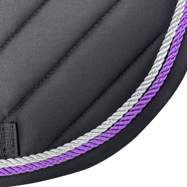 Black Cotton Oblique Euro Saddle Pad