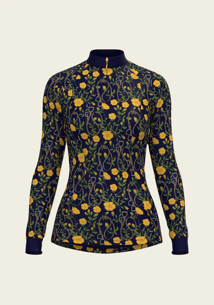 Espoir Navy stirrups yellowQuarter Zip Sun Shirt