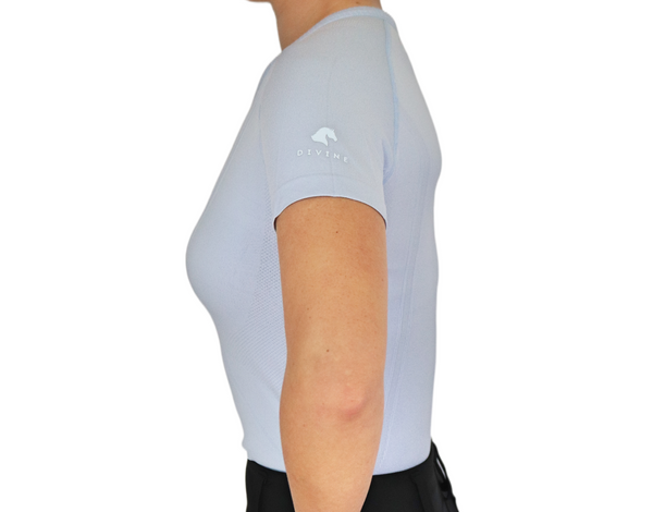 Chic Athletic Short Sleeve Shirt - Sky Blue