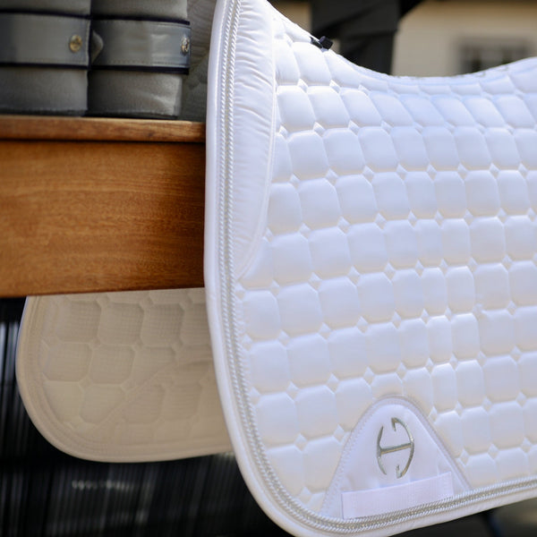 Satin Classic Jump Competition Saddle Pad - White
