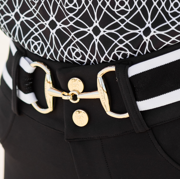 The Novella Black + White Stripe Snaffle Belt