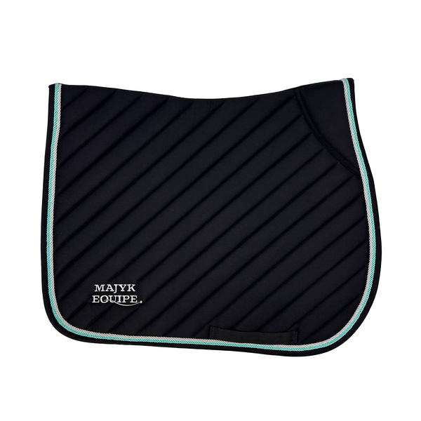 Black Cotton Oblique Euro Saddle Pad