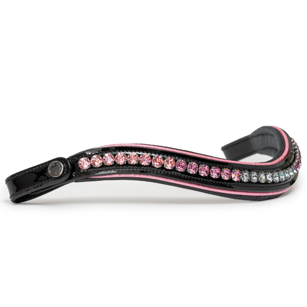 The Ellie Black Patent Leather Snaffle Bridle With Removable Flash