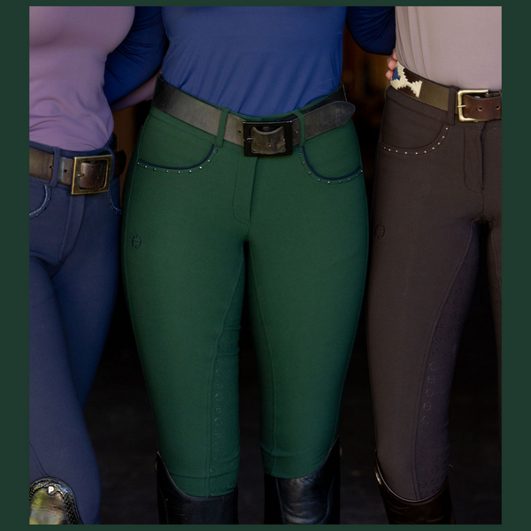 Evolution Crystal Full Seat Breeches - Mountain Green