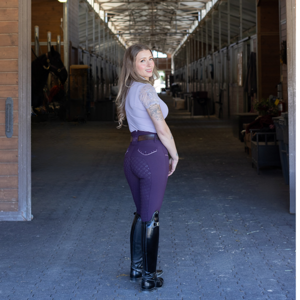 Evolution Full Seat Breeches - Dark Plum - HIGH WAIST