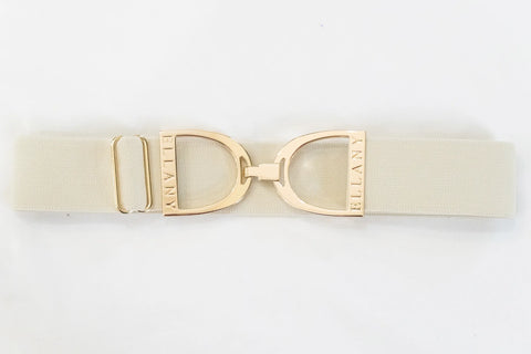 Ellany Buttercream - 1.5" Gold Stirrup Elastic Belt
