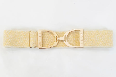 Ellany Buttercream Tribal - 1.5" Gold Stirrup Elastic Belt