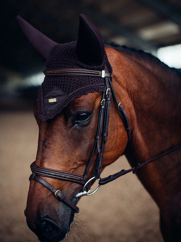 Equestrian Stockholm Padded Ear Bonnet Chocolate