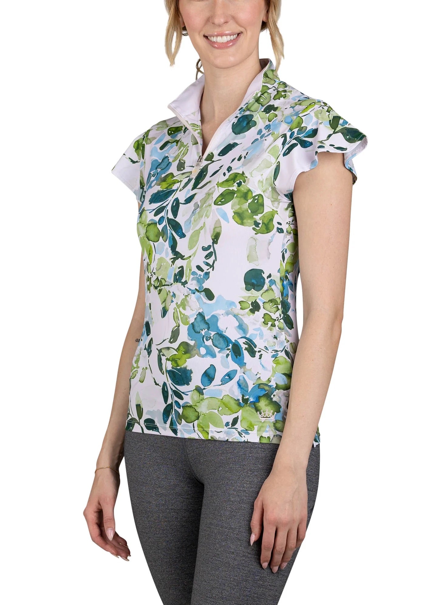 Kastel Green Watercolor Flutter Sleeve