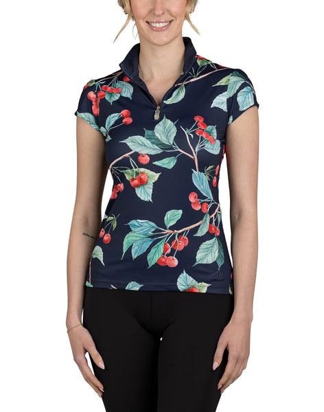 Kastel Navy Cherry Cap Sleeve