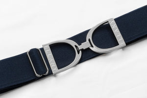 Huston x Ellany Navy - 1.5" Silver Stirrup Elastic Belt