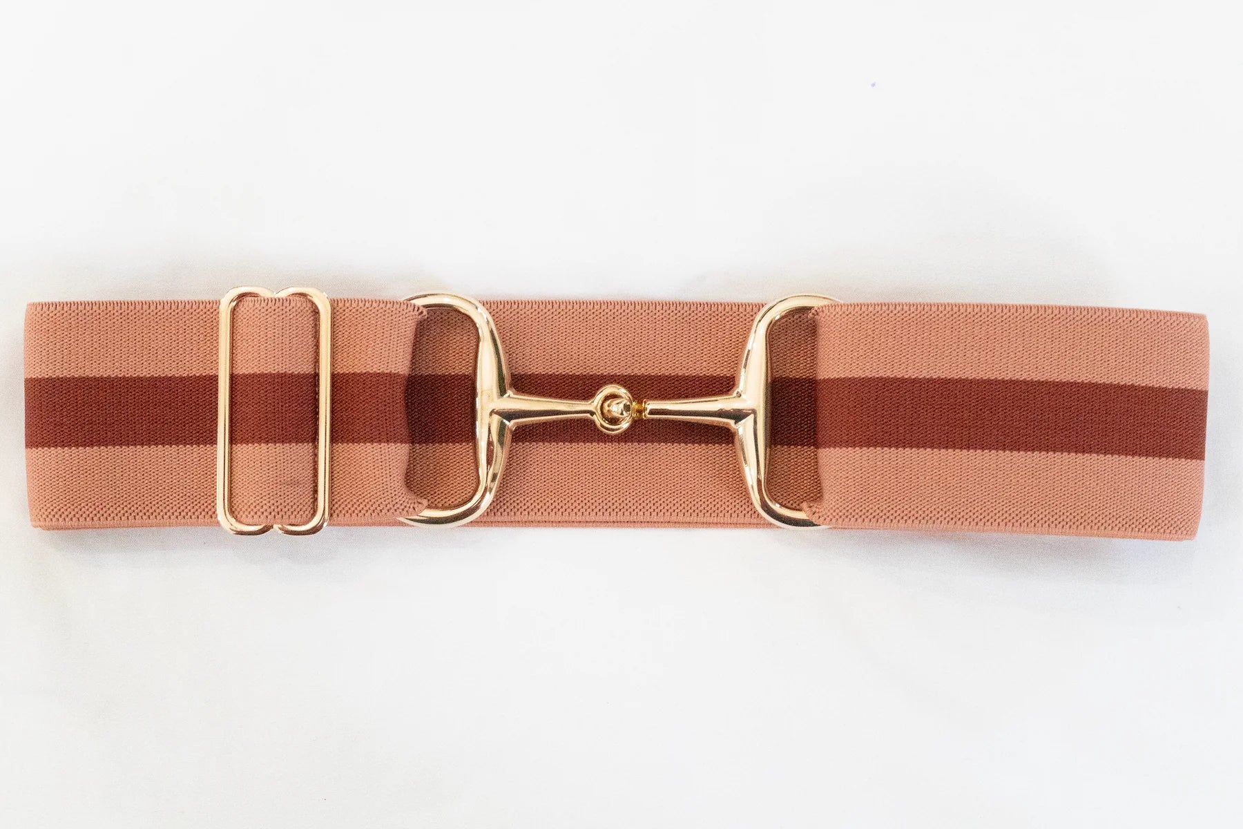 Huston x Ellany Rose Stripes - 2" Gold Snaffle Elastic Belt