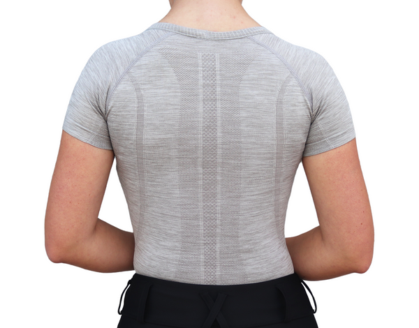 Chic Athletic Short Sleeve Shirt - Gray