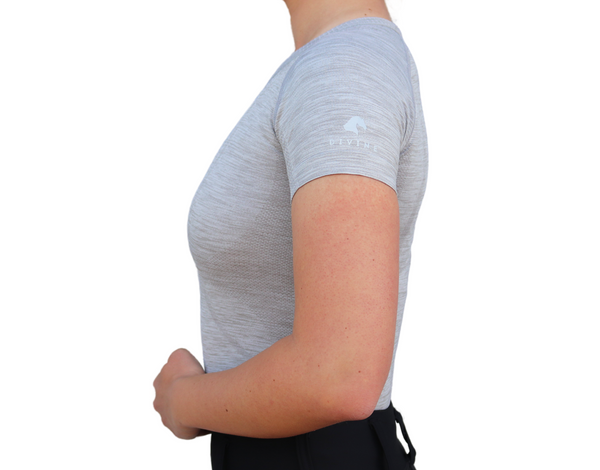 Chic Athletic Short Sleeve Shirt - Gray