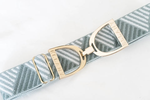 Ellany Sage Triangles - 1.5" Gold Stirrup Elastic Belt