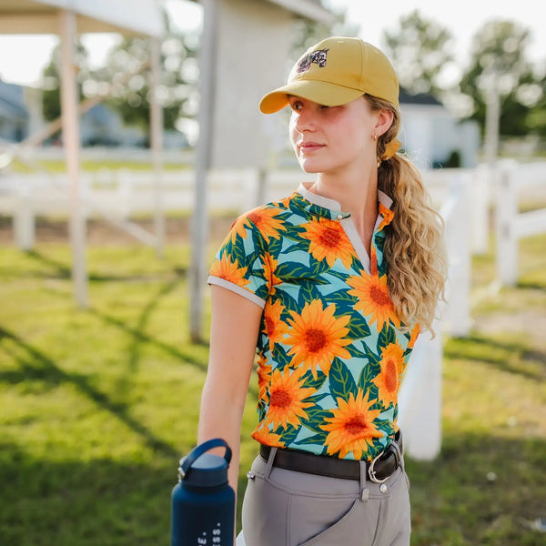 Siren Dry-Fit Polo in Sunflowers