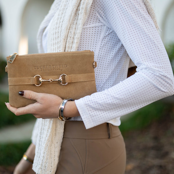 Wellington Wristlet Milk Chocolate Suede Edition