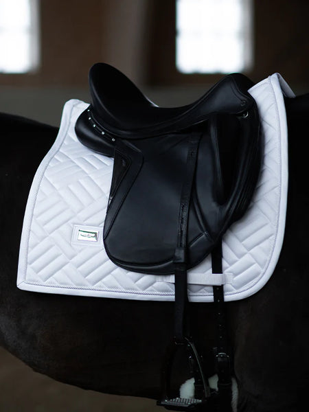 Equestrian Stockholm Dressage Saddle Pad Modern White Perfection